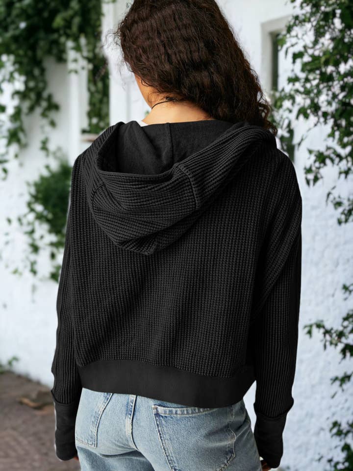 Anna Kaci Wholesale - Wholesale Jacket - Women's - Waffle Knit Button Neck Jacket