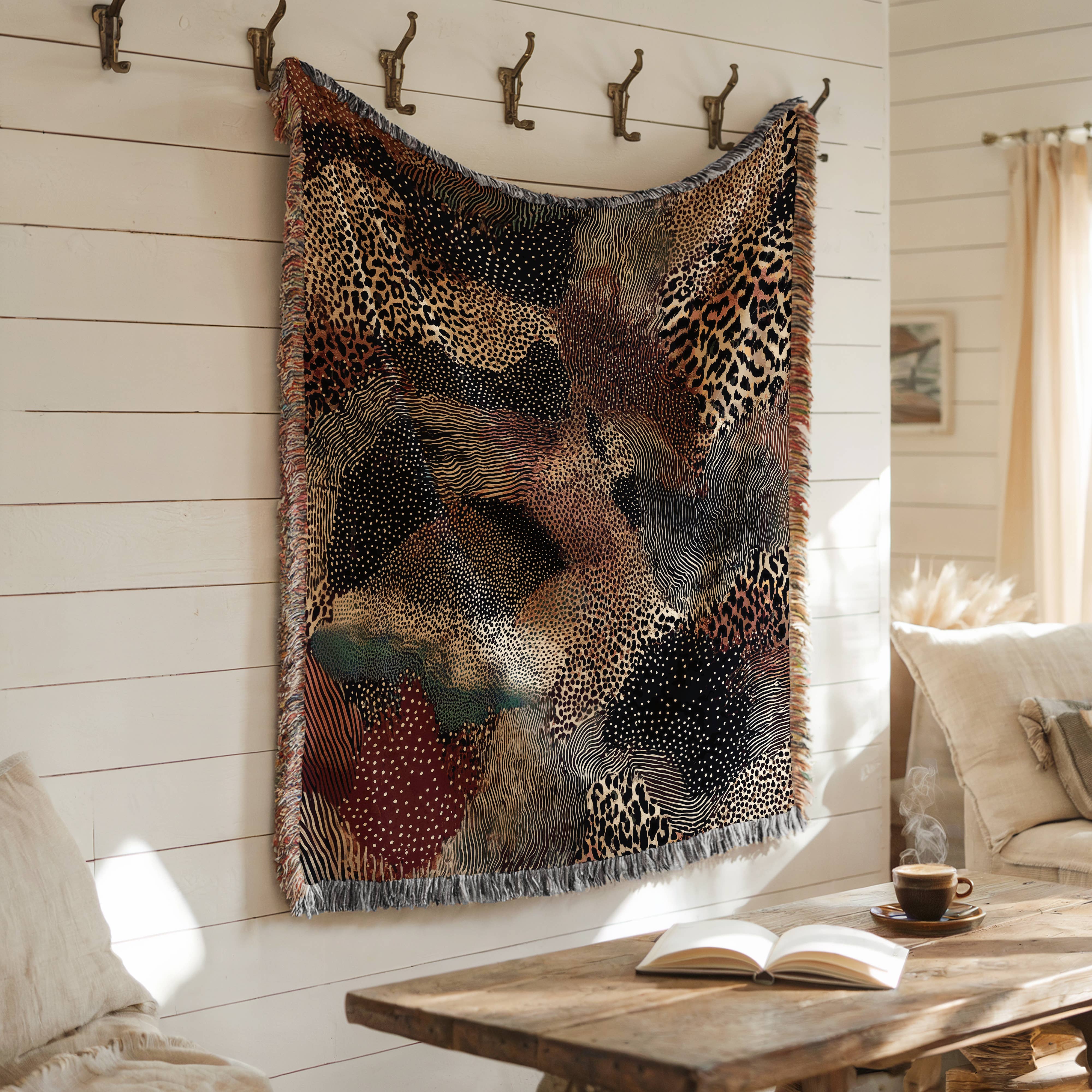 CasaIuliia – Großhandel Überwurfdecke – Abstrakte Leoparden-Decke, Schicke Jacquard-Decke mit Tiermuster6