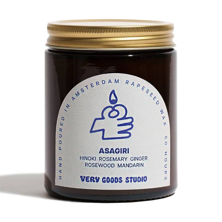Very Goods Studio - Wholesale Jar/Filled Candle - ASAGIRI / 170 ml / 45-50 Hours Amber Glass Jars0