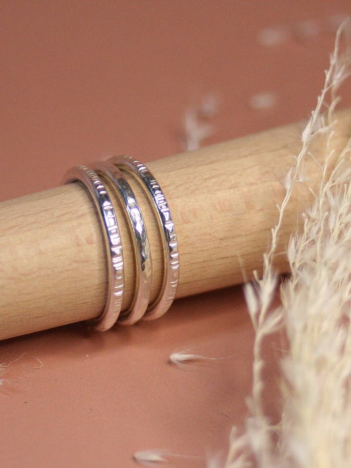 Potomac River Ring-Stapler - Recyceltes Sterlingsilber für den Großhandel von Bean and Bear Studio