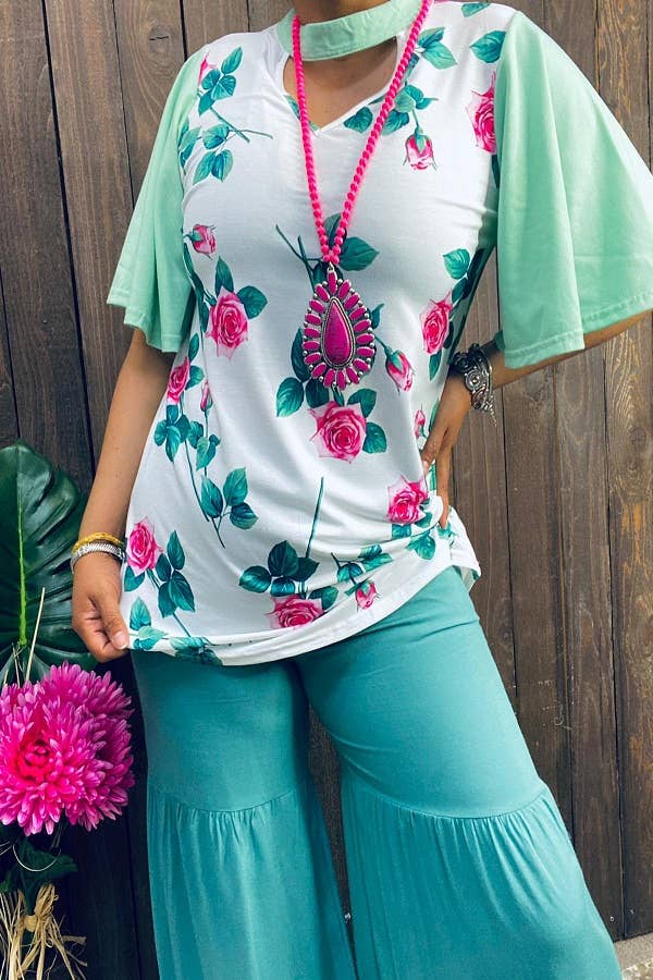 luluclothes - Wholesale Pants - Women's - YMY14804 blue solid color ruffle pants for women2