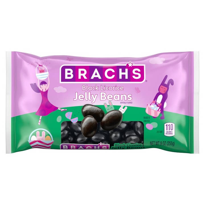 Brach's Black Licorice Jelly Beans, 9oz, 10ct for wholesale by Grandpa Joe's Candy Shop