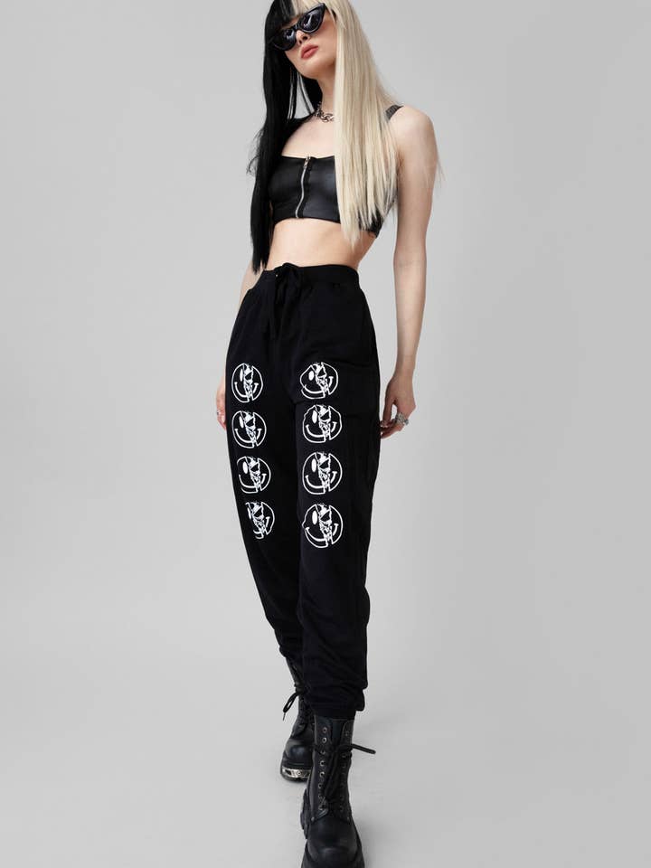 Killer Smiley Joggers (B) for wholesale by Long Clothing