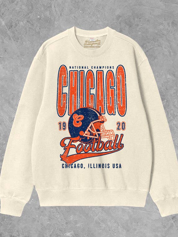 90's Chicago Football Champs Boxy Cotton Sweatshirt for wholesale by The Clandestine Underground