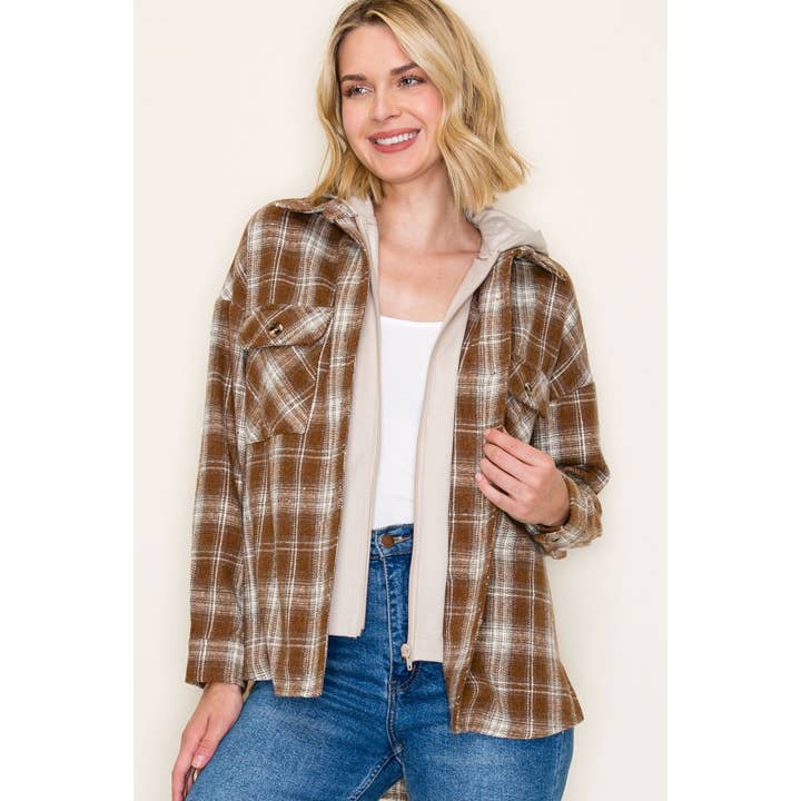 STACCATO - Wholesale Jacket - Women's - TWOFER FRENCH TERRY PLAID JACKET13