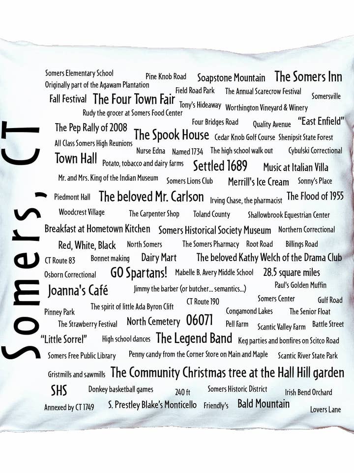 Somers, CT Pride Pillow Cover for wholesale by TownieSwag