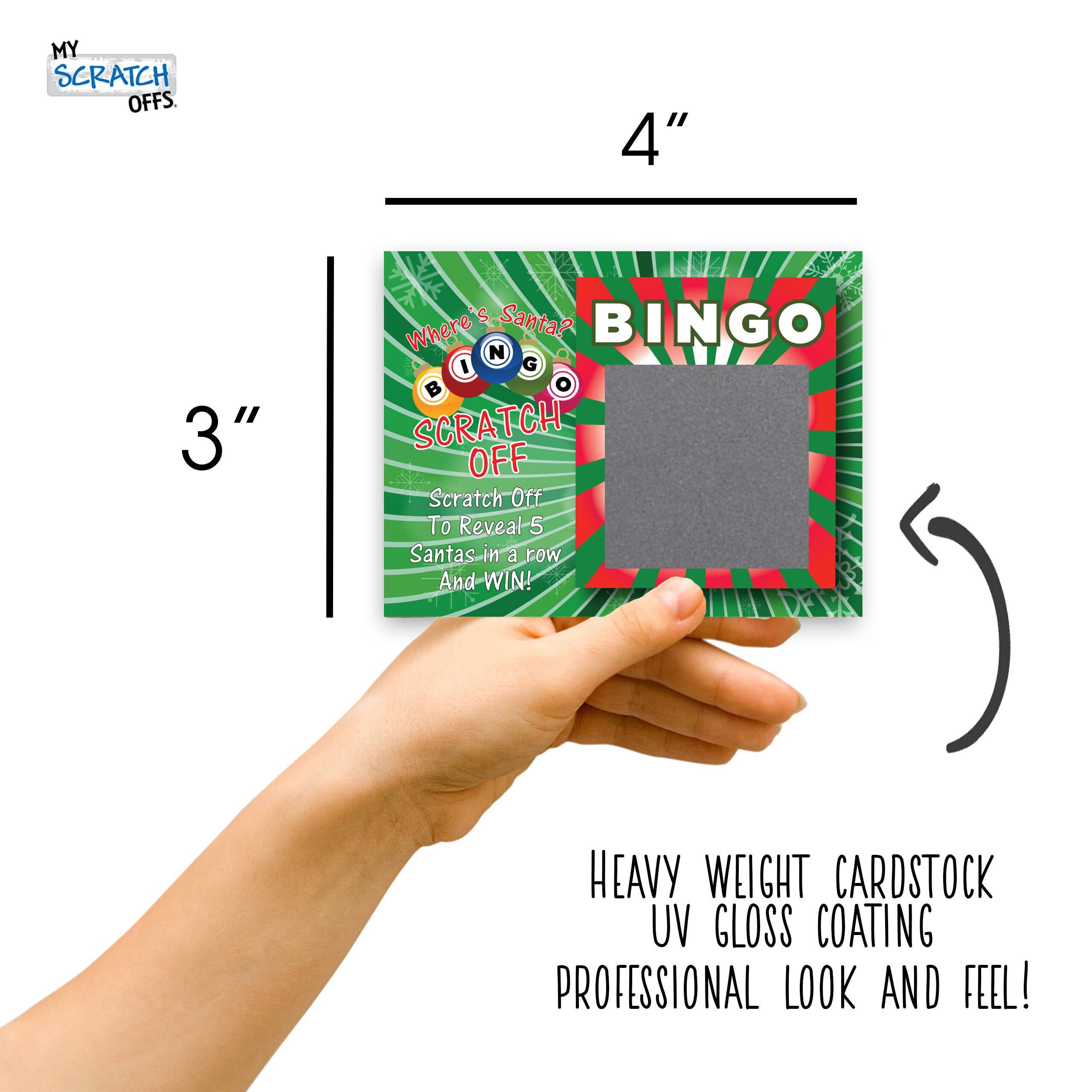 My Scratch Offs - Wholesale Card Game - 50 Christmas "Where's Santa?" BINGO Scratch Off Game Card2