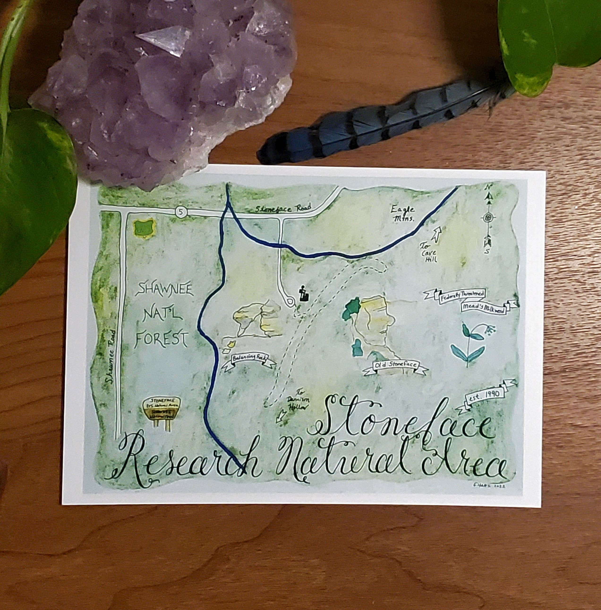 Emily Drew Yates Art & Illustration - Wholesale Postcard - Postcards - Watercolor Calligraphy Maps - 31 Maps15