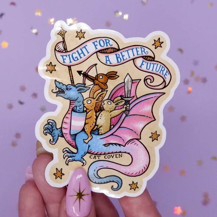 Fight For A Better Future - Sticker for wholesale by Cat Coven