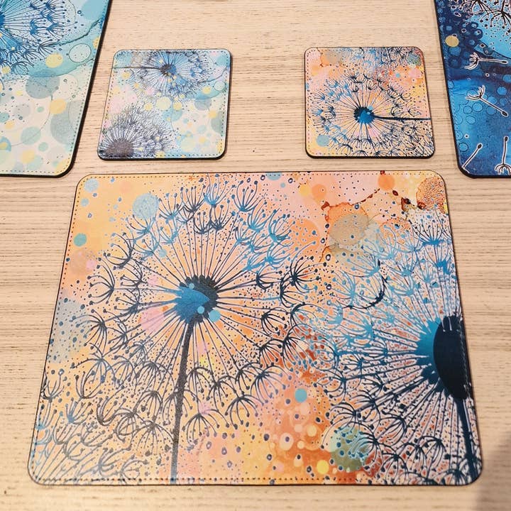 By Jo Crafts – wholesale Placemat – Dandelion Placemat and Coaster Set 2