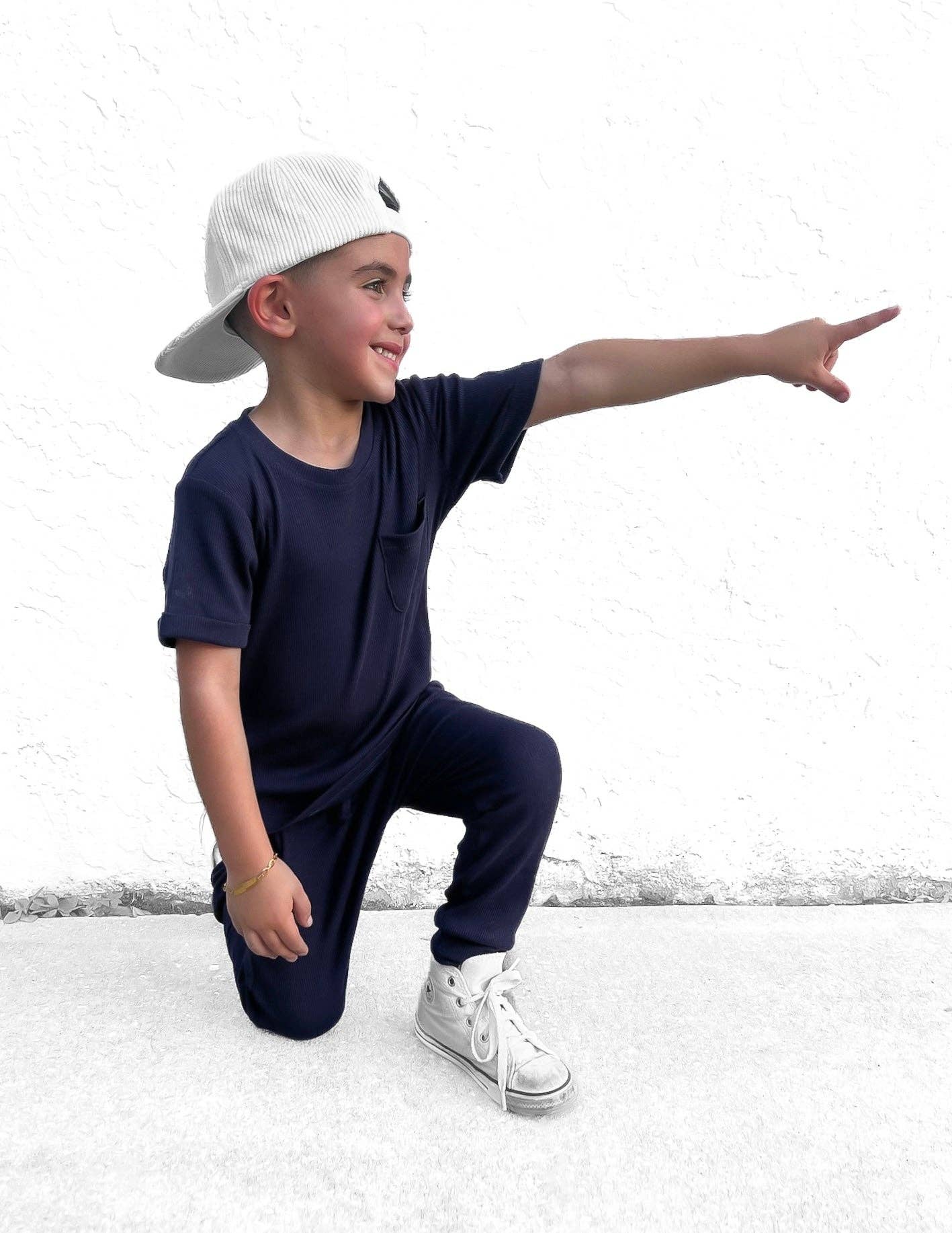 Remi + Rae Co. – wholesale Lounge sweatpants/jogging bottoms – Kids – BAMBOO RIBBED JOGGERS - NAVY2