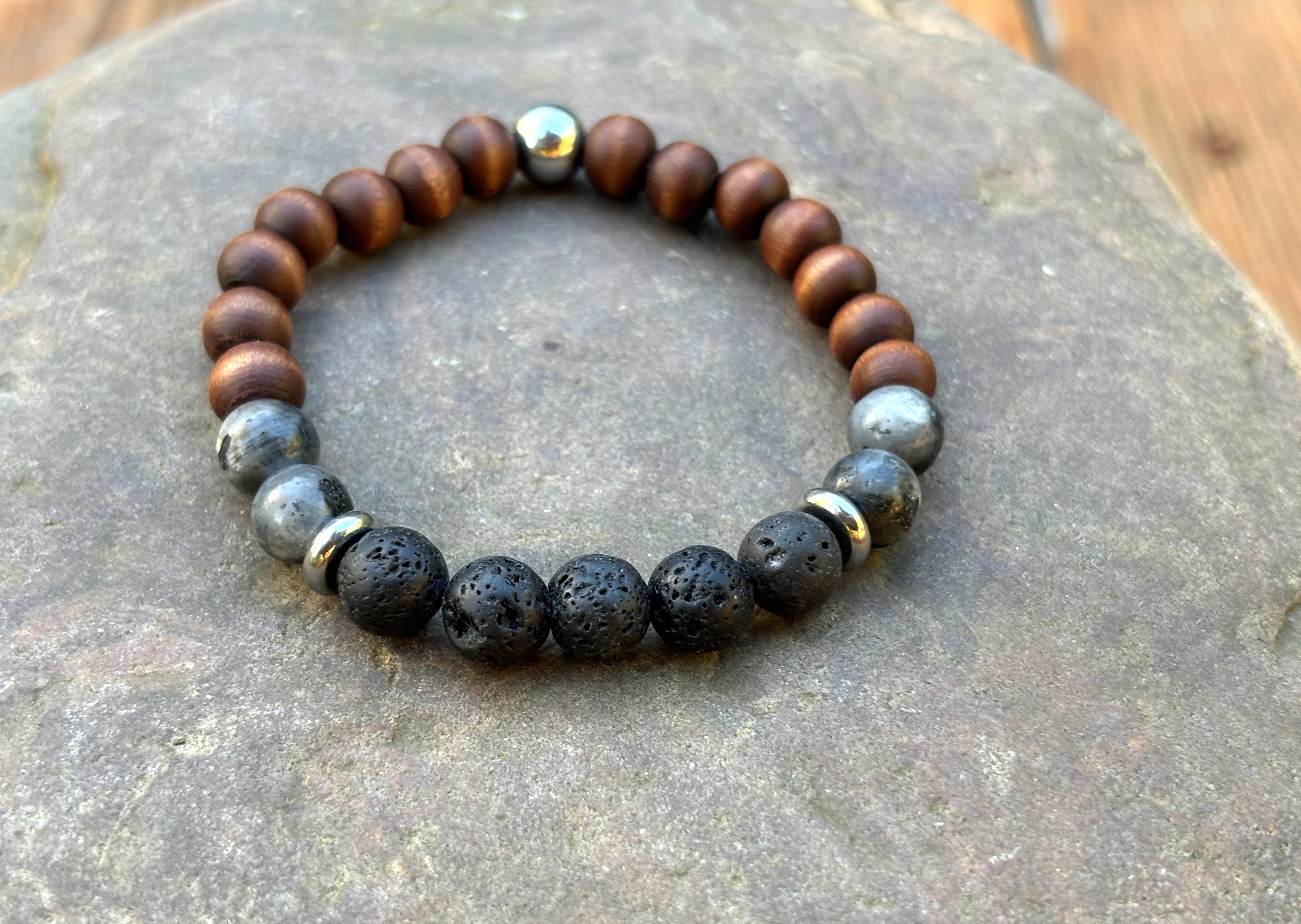 Coconut Quartz – Engroshandel Perlearmbånd – LABRADORIT OG TRÆ ARMBÅND JORDNÆR AROMATERAPI ARMBÅND