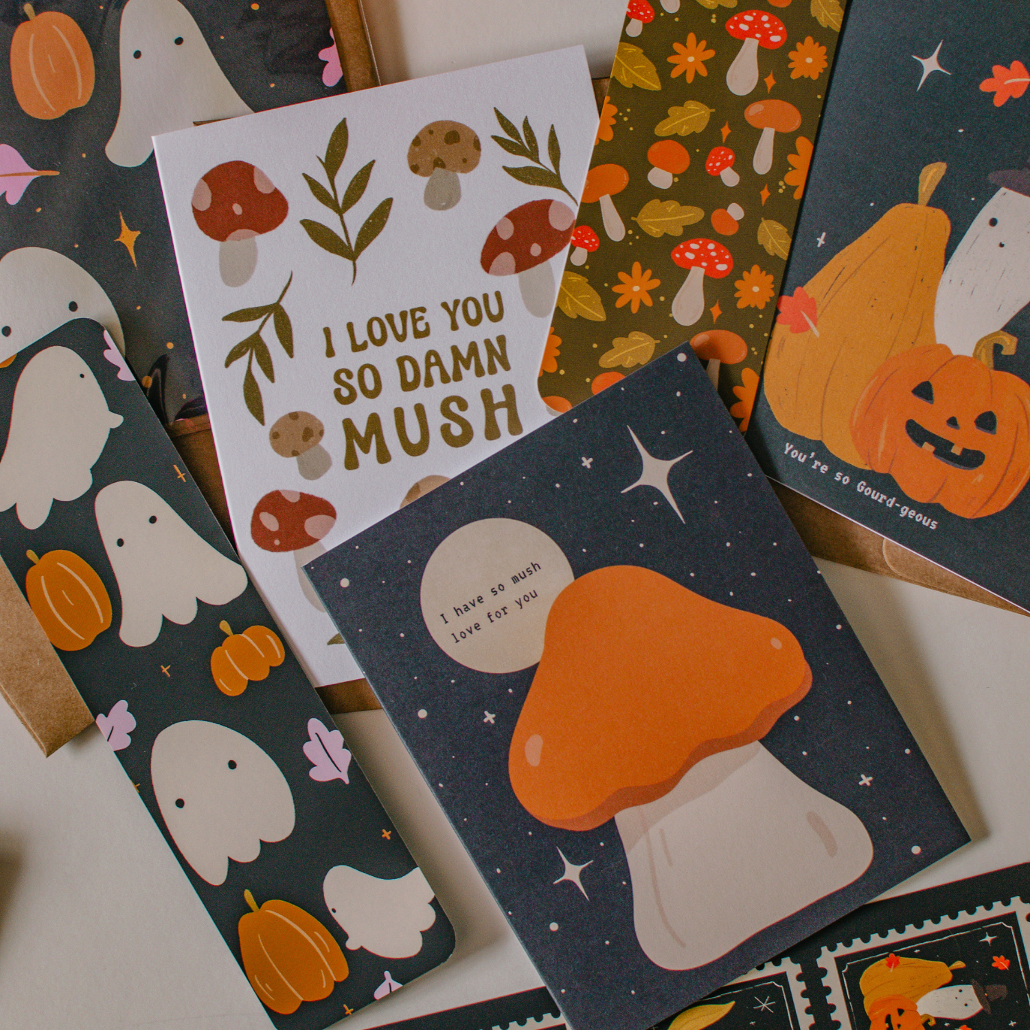 Brush + Bird Paper Co. - Wholesale Bookmark - Cute Autumn Stamp Bookmark | Soft Touch Matte Finish7