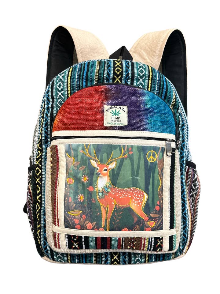 Cotton Hemp Mountain Dear Backpack FB02 for wholesale by Rising International Inc