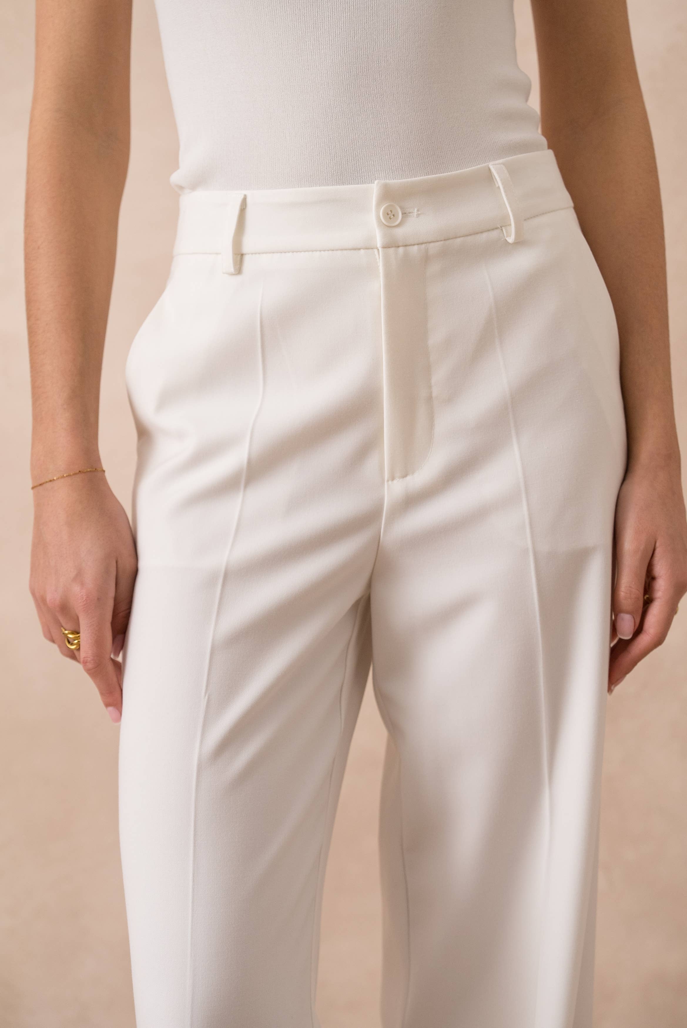 Attentif Paris - Vendita all'ingrosso Pantaloni eleganti - Donna - [Heather] Pantaloni Tailleur a Gamba Larga28