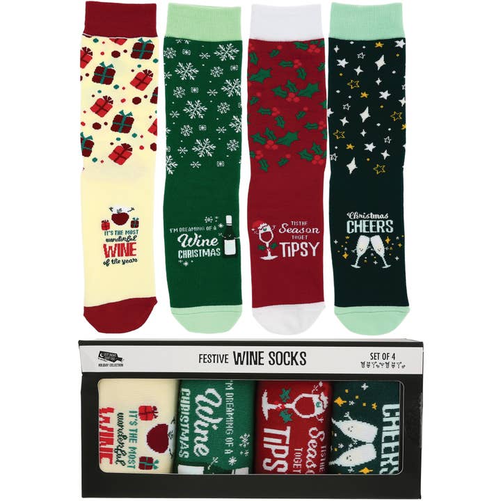 Calcetines redondos unisex Christmas Wine - M/L
(Juego de 4) para venta al por mayor de Pavilion