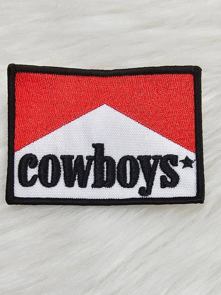 Cowboys Woven Embroidery Iron On Patch for wholesale by Scratch Decor