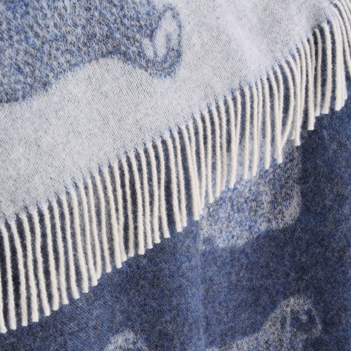 JJ Textile - Wholesale Throw blanket - Sheep Denim Blue Pure Wool Throw5