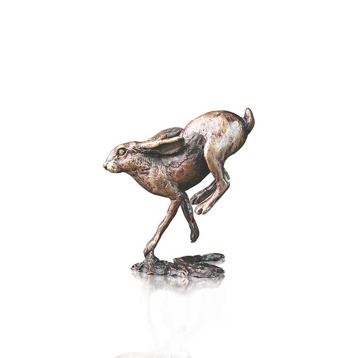 Richard Cooper Bronze - Wholesale Decorative Figurine - Butler & Peach Miniature Bronze Hare Running (2042)