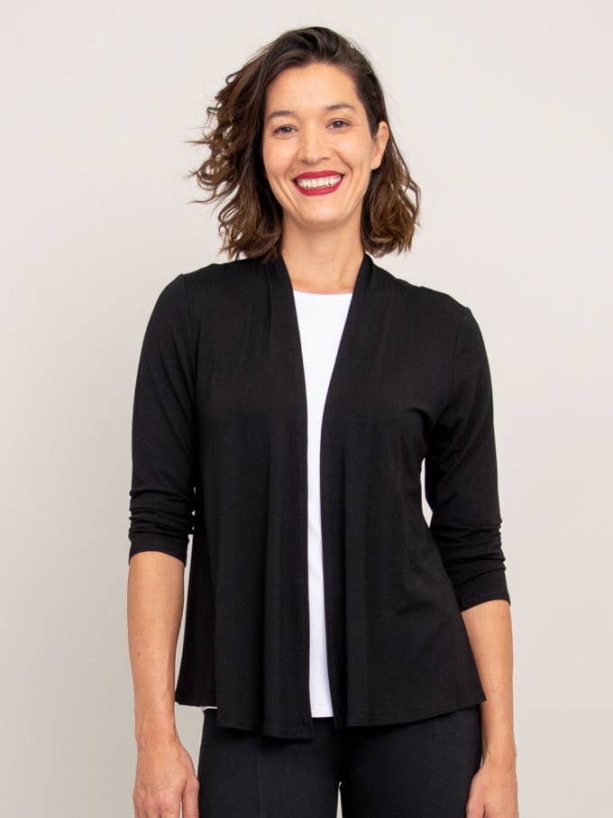 Casaco Kathy, Preto, Bambu por atacado de Blue Sky Clothing Co LLC