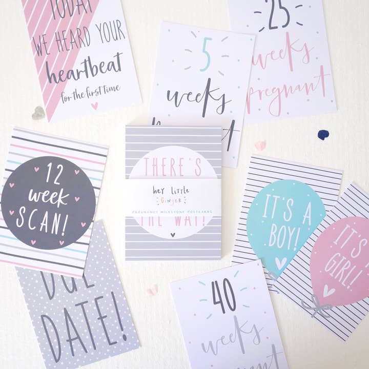 Pregnancy Milestone Cards for wholesale by Hey Little Ginger