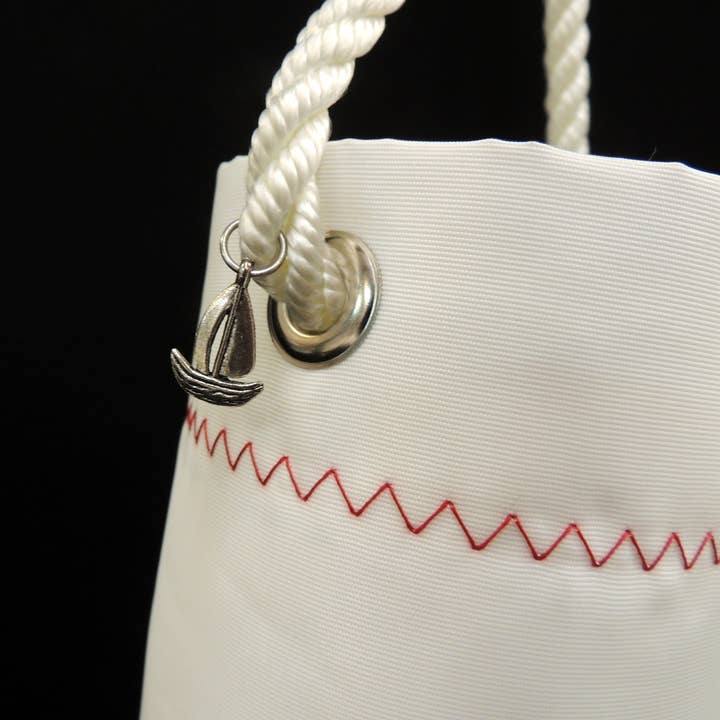 Mainland Canvas - Venta al por mayor Bolsa portavino - Bolsa de vino de tela con diseño de velero rojo1