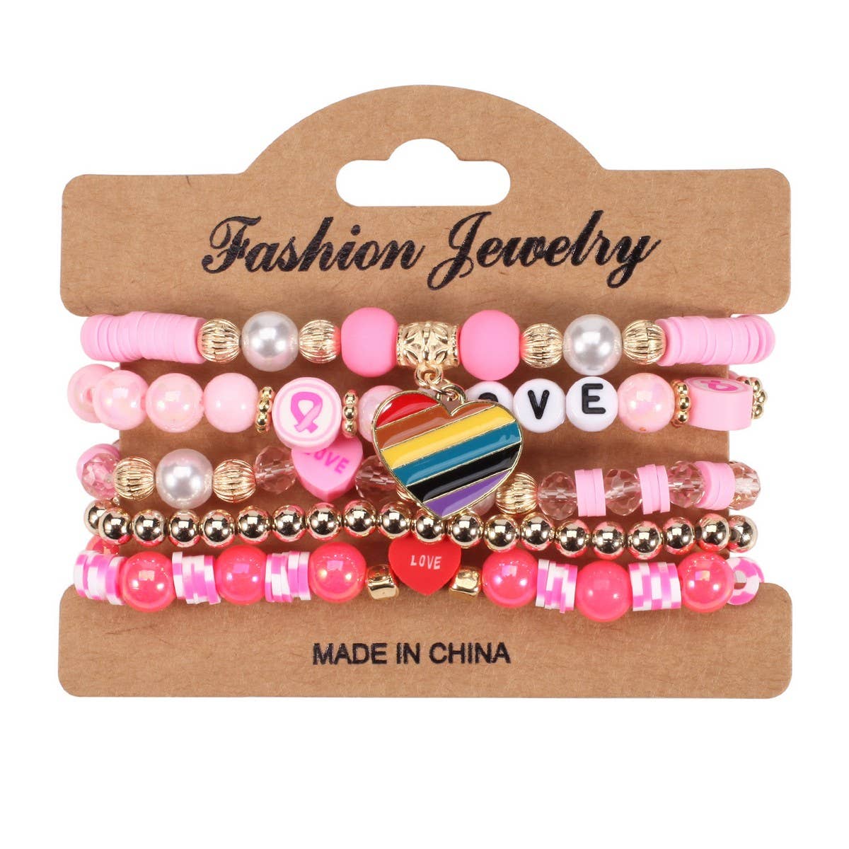 NINEXIS - Wholesale Jewelry Set - CWAJE05693_VALENTINE HEART CRYSTAL BEADED ELASTIC BRACELET3