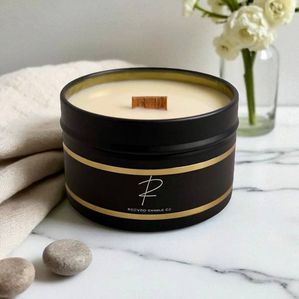 RECVRD Candle Co. - Wholesale Travel candles - 4oz SOY TIN CANDLE