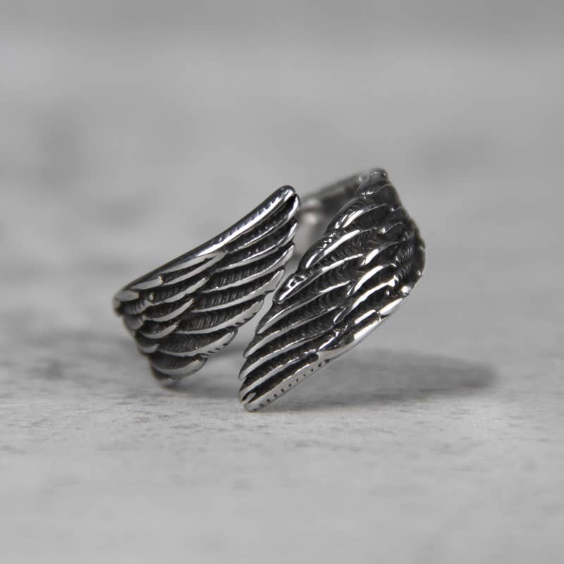 Silver Fashion Angle Wings Ring for wholesale on Faire2