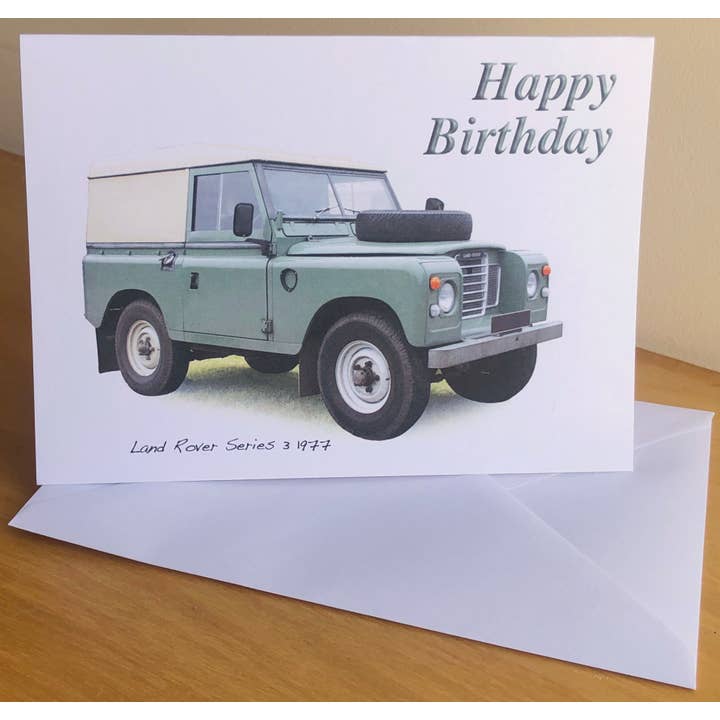 Land Rover Series 3 SWB 1977 - 5x7" Birthday or Blank Card for wholesale by Witherden's Workshop