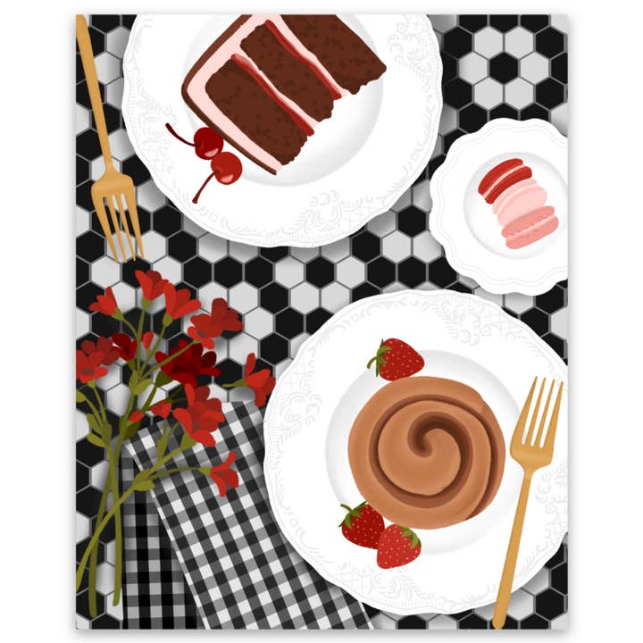 Dessert At The Café Sticker 2.5x3.1in for wholesale by Elyse Breanne Design