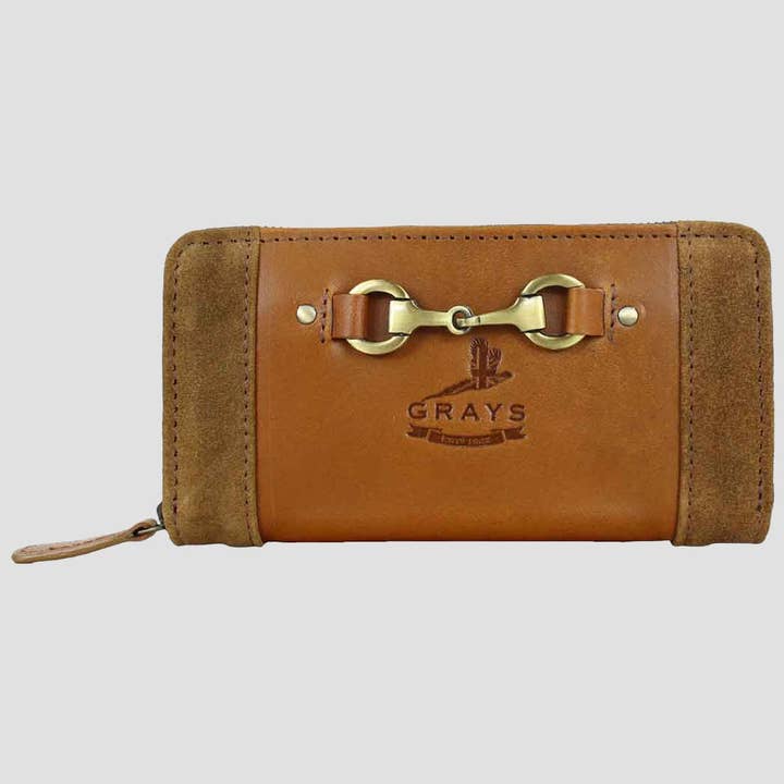 Sac Sally en cuir et daim, couleur tan antique pour la vente par Grays 1922