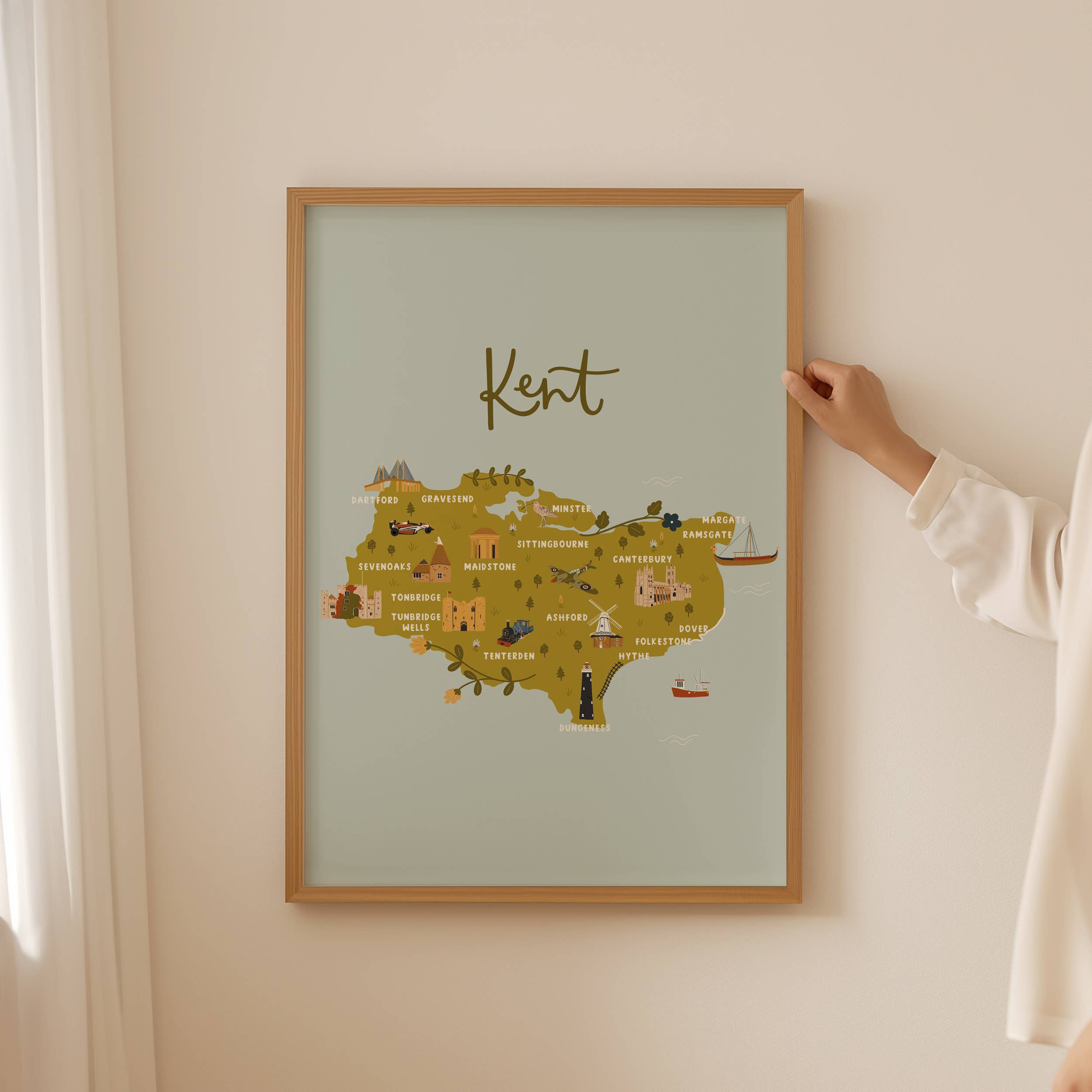 Abbie Imagine - Wholesale Art Print - Kent Map Print | Illustrated Kent Print6