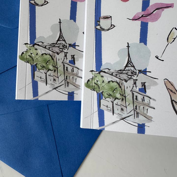 Edinburgh Letters – wholesale Notebook – 'Paris Kisses' A5 Notebook 4