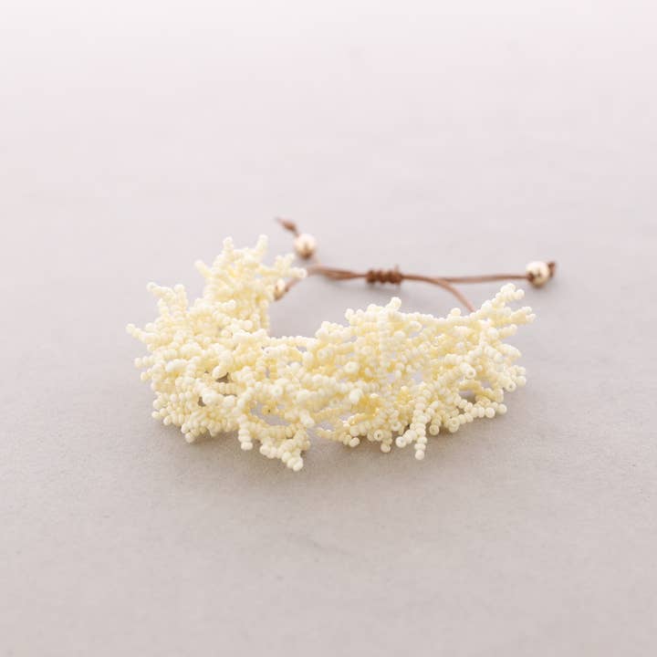 La Cuerda De Sol - Wholesale Snap Jewelry - Macrame Coral Beads Bracelet