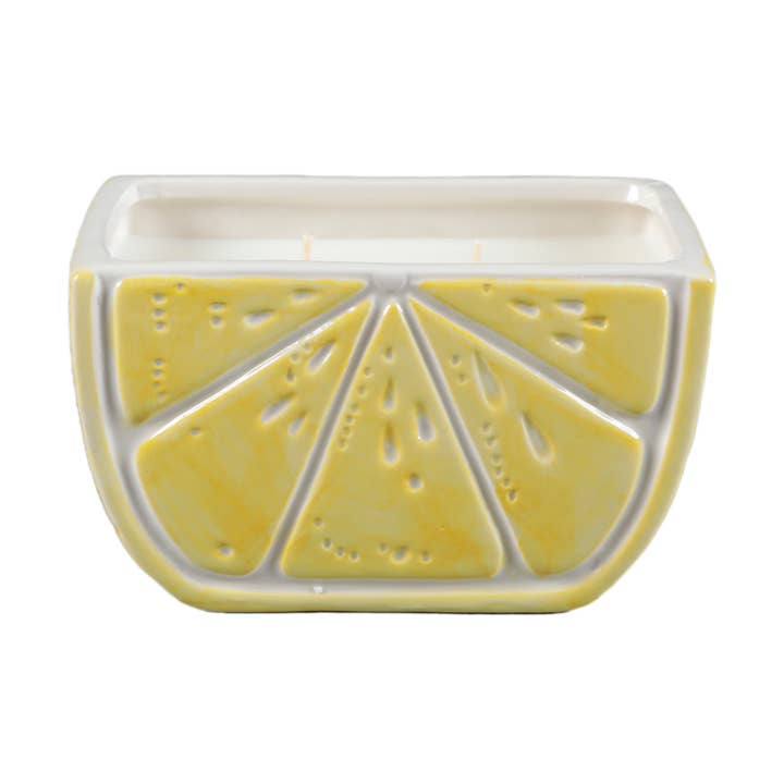 5.88" Ceramic slice Lemon Candle (16oz) - Lemon for wholesale by Flora Bunda Inc
