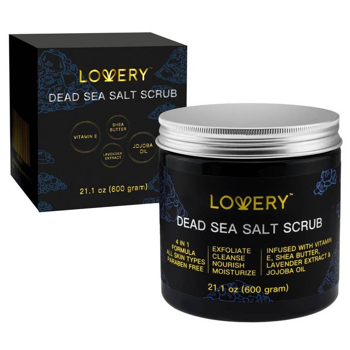 Lovery - Wholesale Body Scrub/Exfoliant - Dead Sea Salt Scrub - Handmade Exfoliating Scrub, 600 Grams