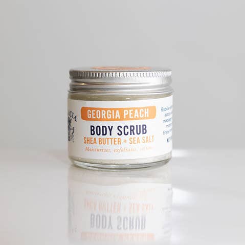 Georgia Peach Hand & Body Scrub 2.6oz for wholesale by Salacia Salts | Soaps | Bath Bombs | Lip Balms | Soy Candles