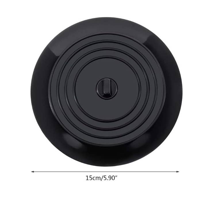 Vigor Path - Wholesale Drink lids - Set of 2 Silicone Tub Stoppers - 5.9 Inches Sink Stoppers (Black)4