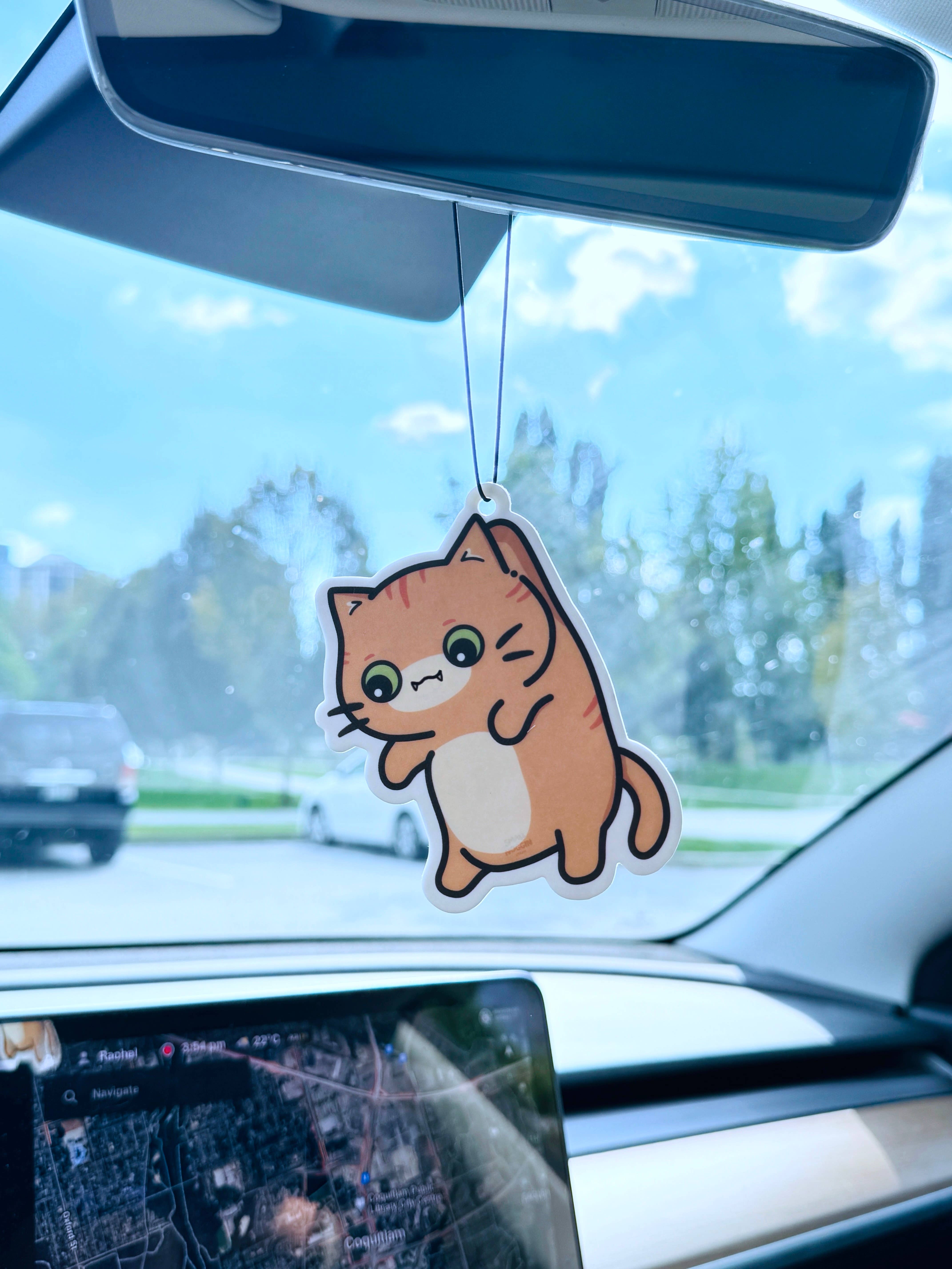 Small Noggin Studios - Wholesale Car Freshener - Unisex - Hanging Orange/ Ginger Cat Air Freshener, Orange Scent1