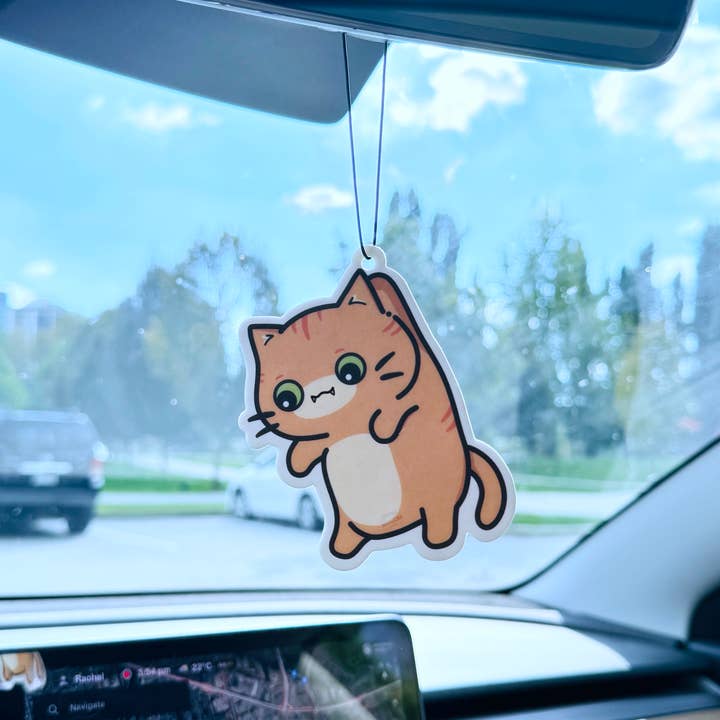 Small Noggin Studios - Wholesale Car Freshener - Unisex - Hanging Orange/ Ginger Cat Air Freshener, Orange Scent1