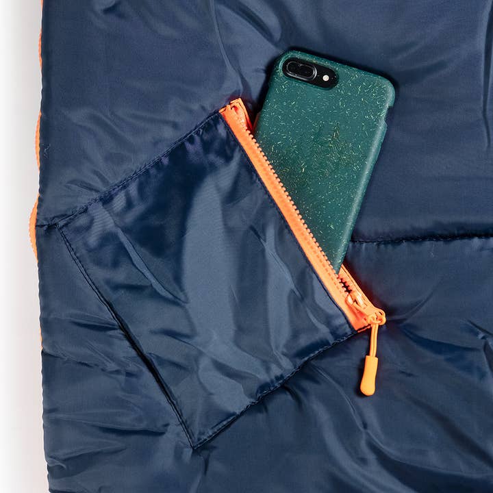 Mimish - Wholesale Sleeping Bag - Kids - Sleep-n-pack: Packable Sleeping Bag, Big Kid 7-12+ yrs - Navy/Green13