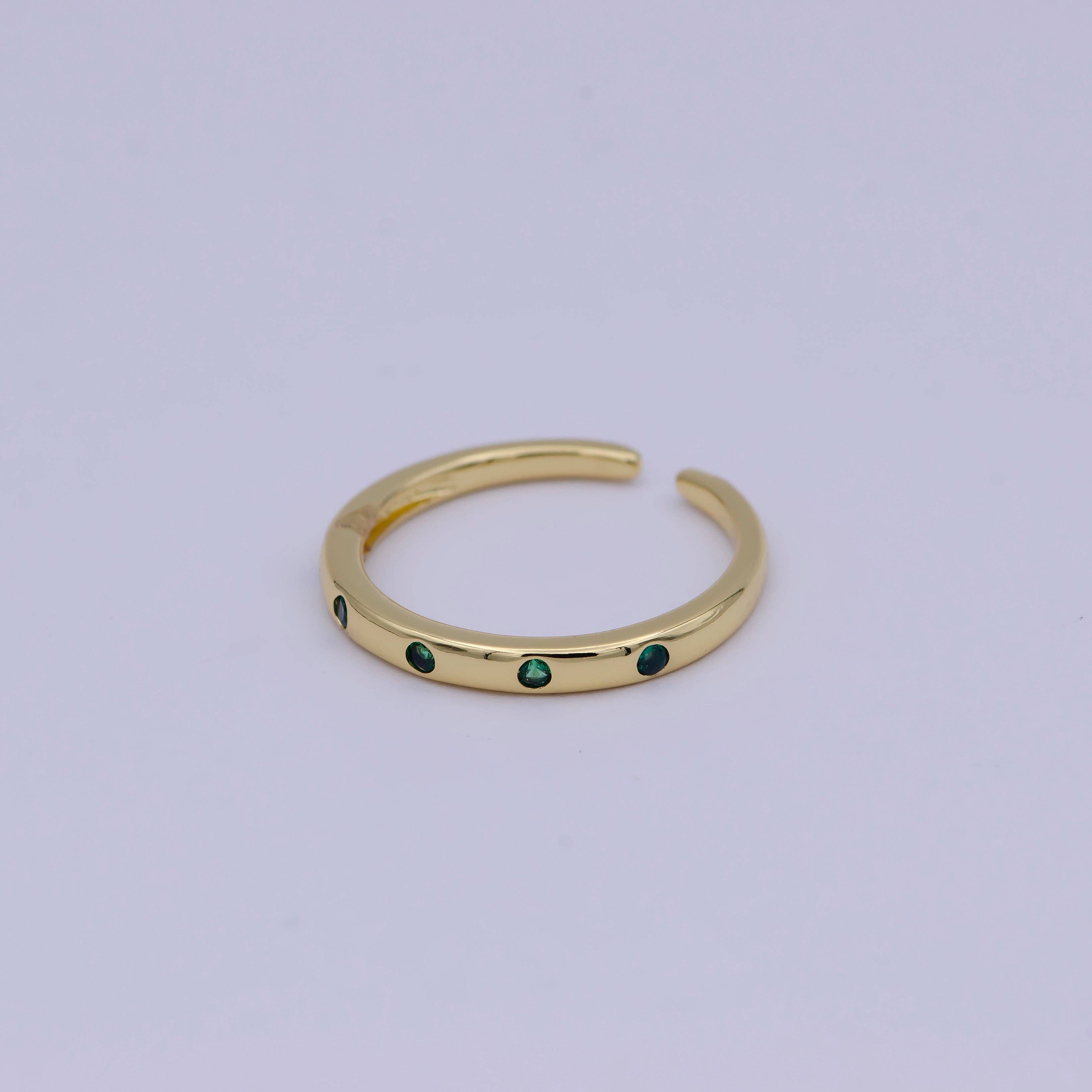 Aim Eternal - Wholesale Band/Stacked Ring - Dainty CZ Gold Stacking Ring U485~U4895