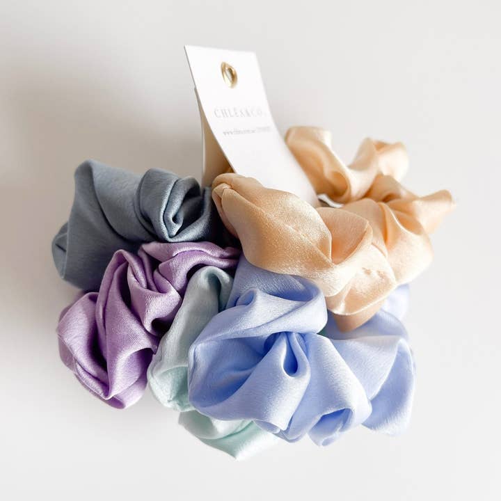 Set of 5 Mini Satin Scrunchies | Confetti for wholesale by Chlea & Co.