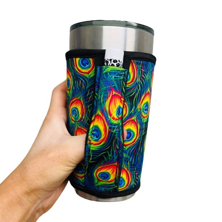 Peacock Feathers Large / XL Bottomless Handler™ for wholesale by Drink Handlers