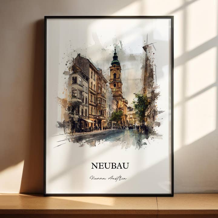 Viena, Áustria – Impressão de Arte em Aquarela por atacado de Premium Travel Art