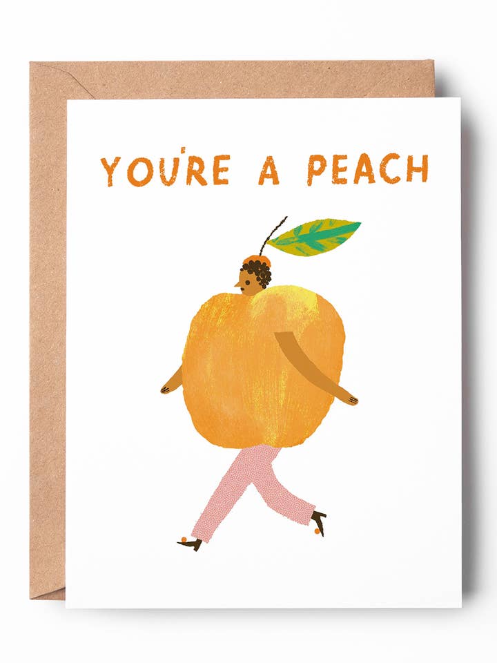 You’re a Peach | Cute Funny Appreciation Card for wholesale by Chloe Welch Art