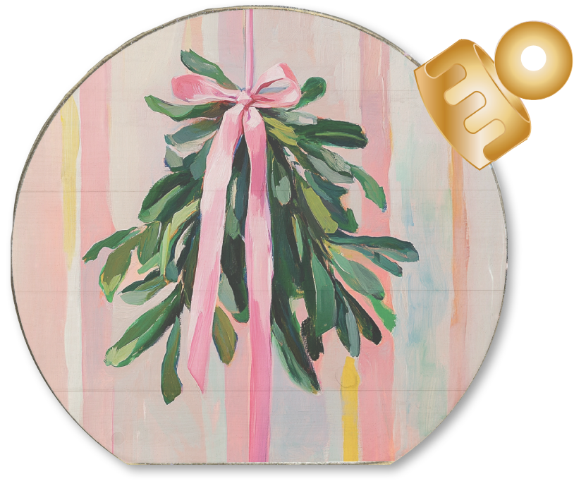 Jarmz Designs - Wholesale Decorative Tabletop Object - ORNAMENT DECORATIVE TABLETOP SITTER- MISTLETOE PASTEL0