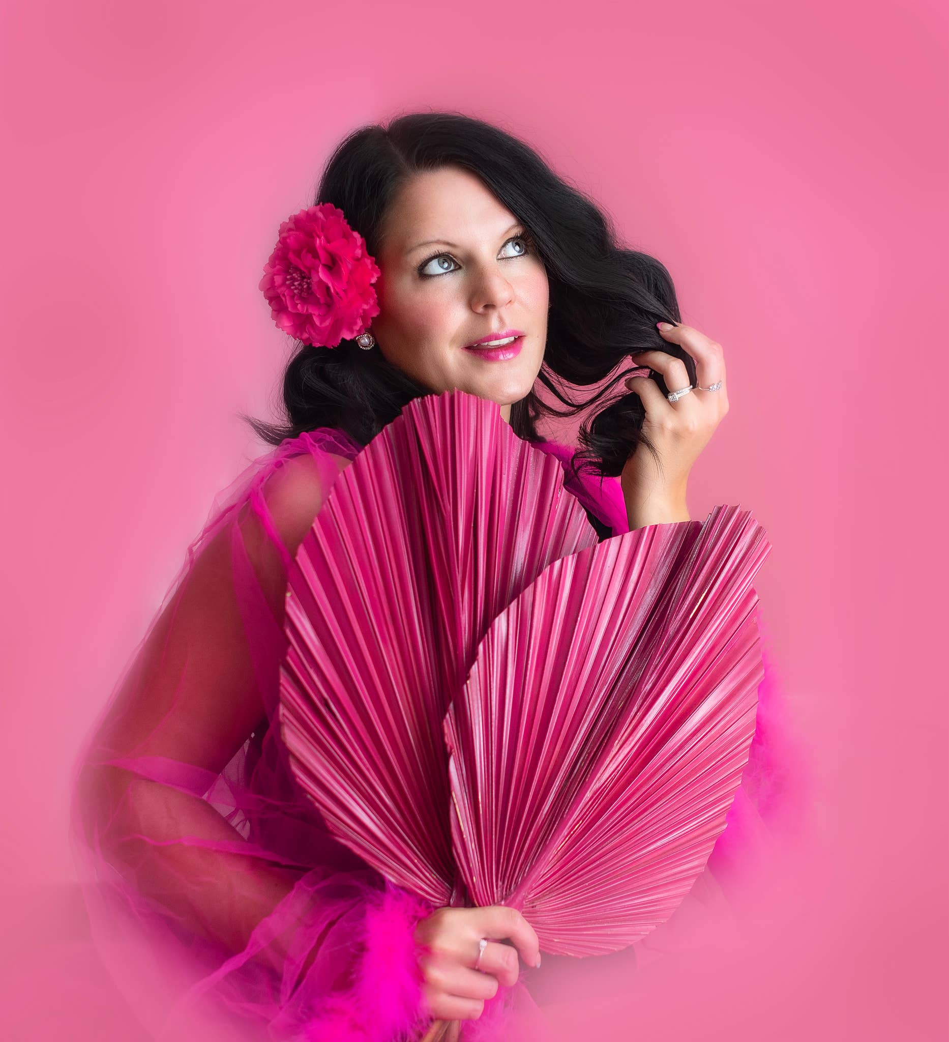 The Blooming Palm - Wholesale Retailer Sample - Home Decor - 14" PINK SunDried Painted Palm Leaf Decor, SAME DAY SHP  15