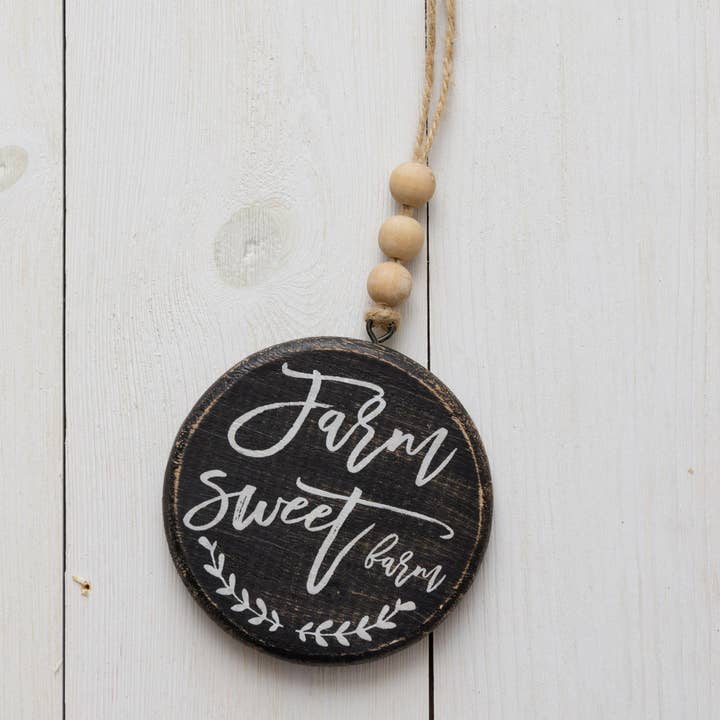 Ornamento: Farm Sweet Farm (Pk/02) para venta al por mayor de Audrey's Home & Gift